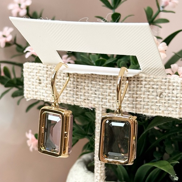 Lauren Ralph Lauren Lavender Glass Stone Gold-Tone Drop Earrings - Picture 5 of 5